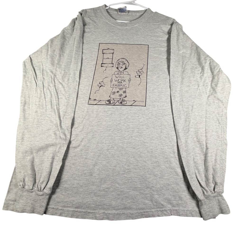 Hanes Beefy-T Long Sleeve Shirt Will Work For Fabric Comic Large